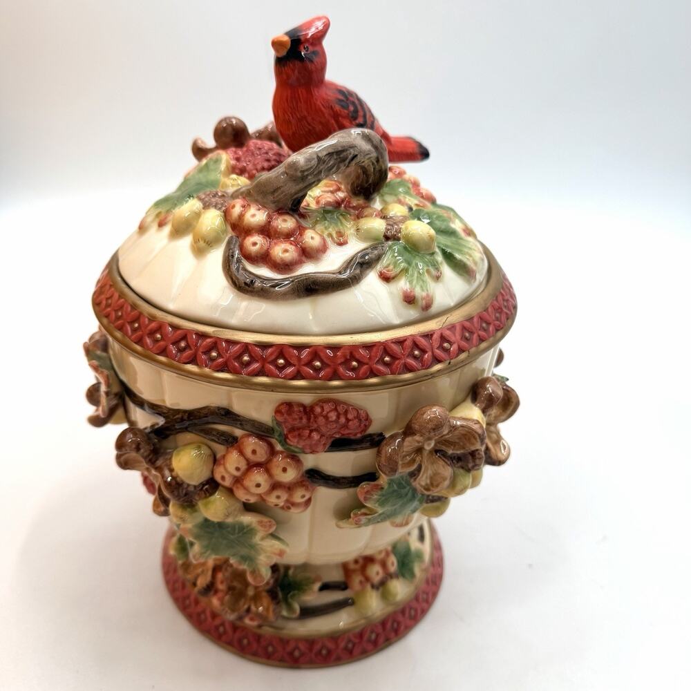 Geo Z Lefton 2001 Cardinal Collection Canister Jar & Lid Vintage Christmas - Picture 5 of 16